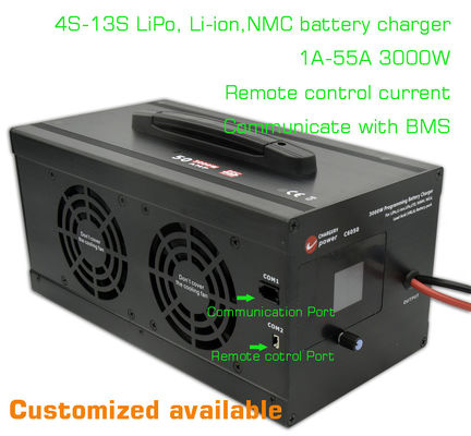 ODM 13S NMC ली आयन लिथियम बैटरी चार्जर 12v 54.6V 3000W
