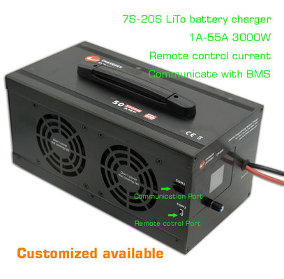 54V 3000W लिथियम एलटीओ लिथियम एसी से डीसी बैटरी चार्जर 7S-20S 1A-55A